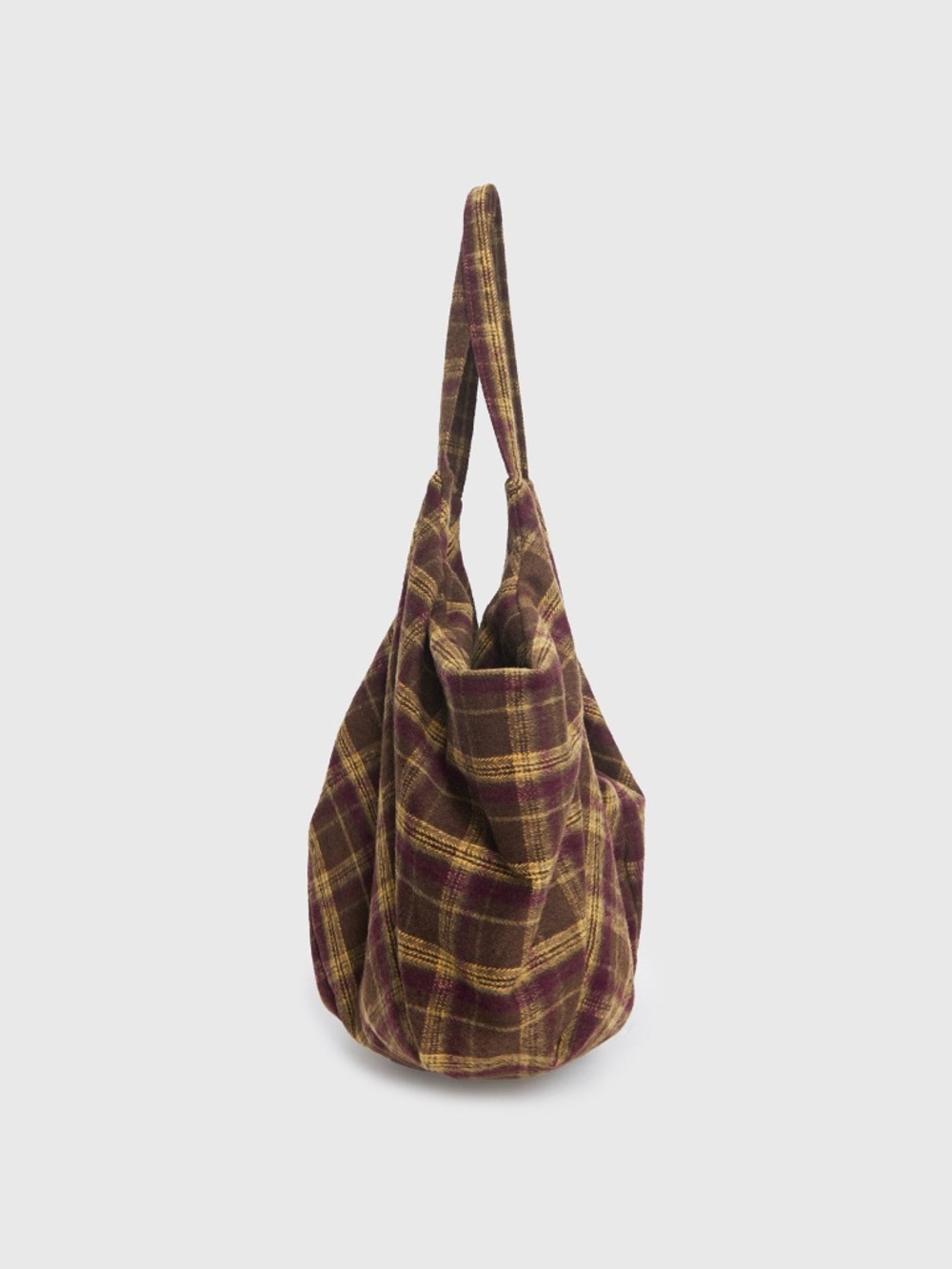 NWOT Oversized Tote Bag Brown Check - Picture 3 of 6